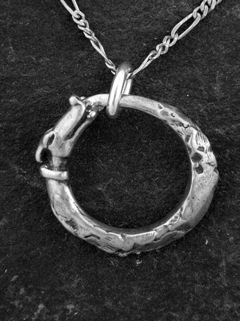 Sterling Silver Ouroboros Pendant on a Sterling Silver Chain image 2