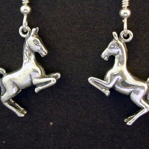 Sterling Silver Horse Earrings on Heavy Sterling Silver French Wires