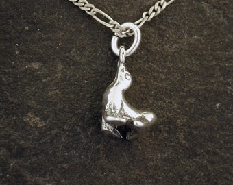 Sterling Silver Seal Pendant on a Sterling Silver Chain