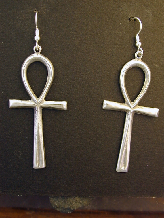 Sterling Silver Ankh Earrings Sterling Silver Ankh Earrings