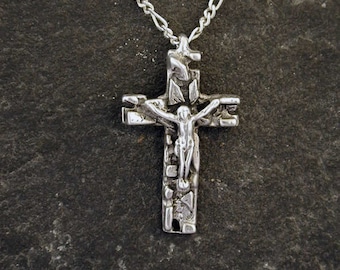 Sterling Silver Crucifix Pendant on a Sterling Silver Chain