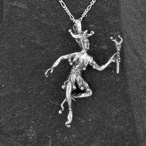 Sterling Silver Jester Pendant on a Sterling Silver Chain.