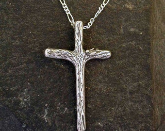 Sterling Silver Cross with Bird Pendant on a Sterling Silver Chain