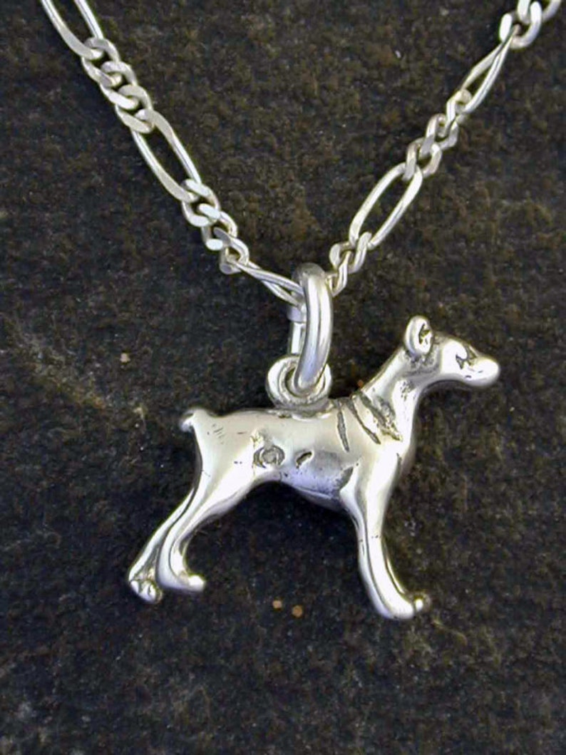 Sterling Silver Doberman Pinscher Dog Pendant on a Sterling Etsy