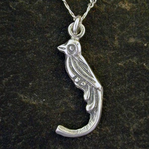 Sterling Silver Quetzal Bird Pendant on a Sterling Silver Chain