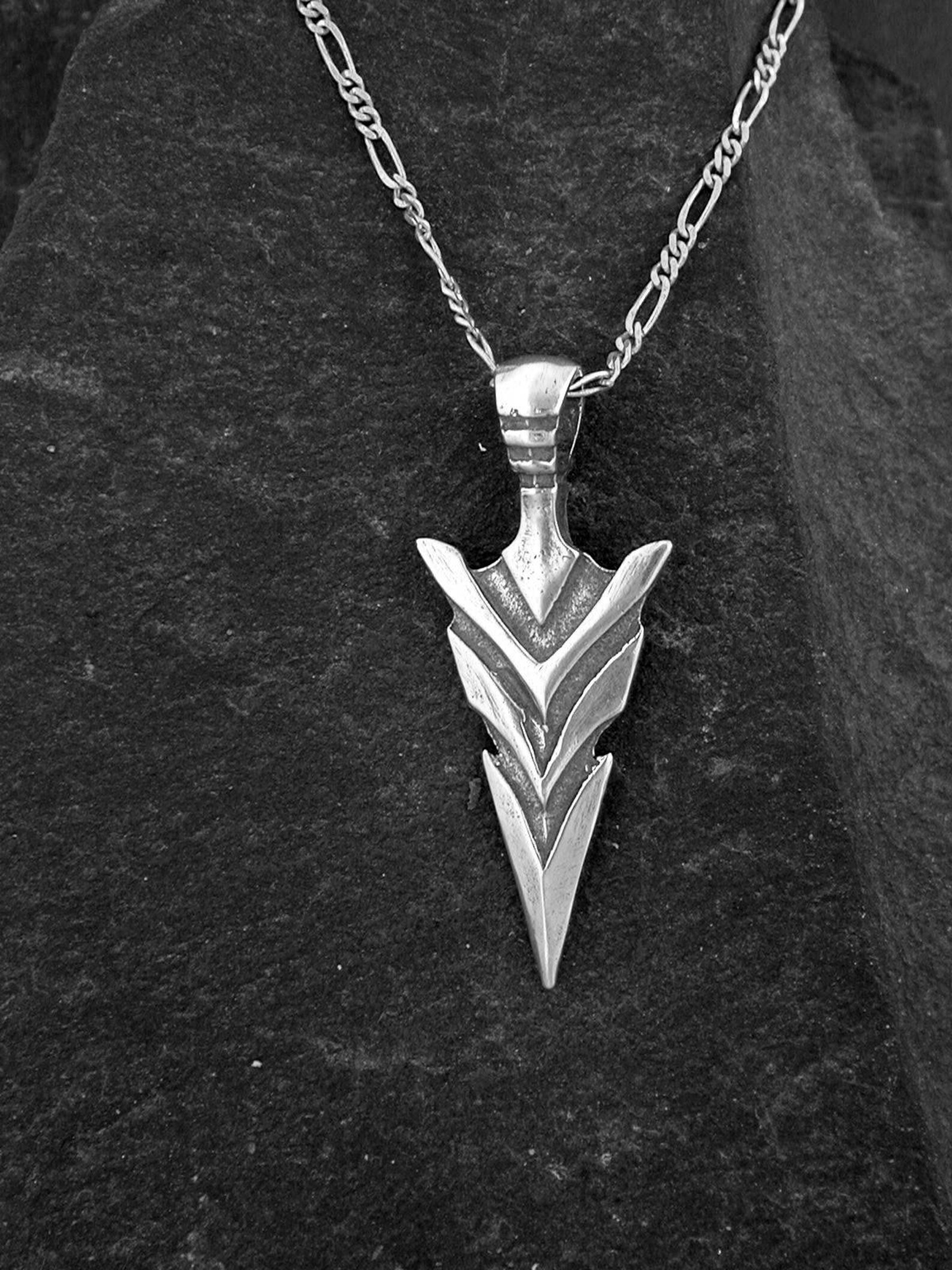 Sterling Silver Arrowhead Pendant on a Sterling Silver Chain. Etsy