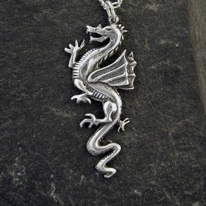 Sterling Silver Celtic Dragon Pendant on a Sterling Silver Chain