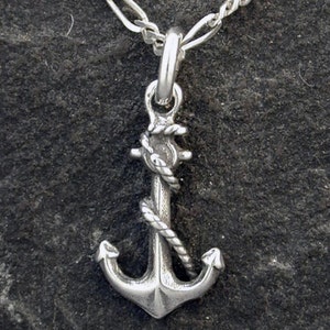 Sterling Silver Anchor Pendant on a Sterling Silver Chain image 2