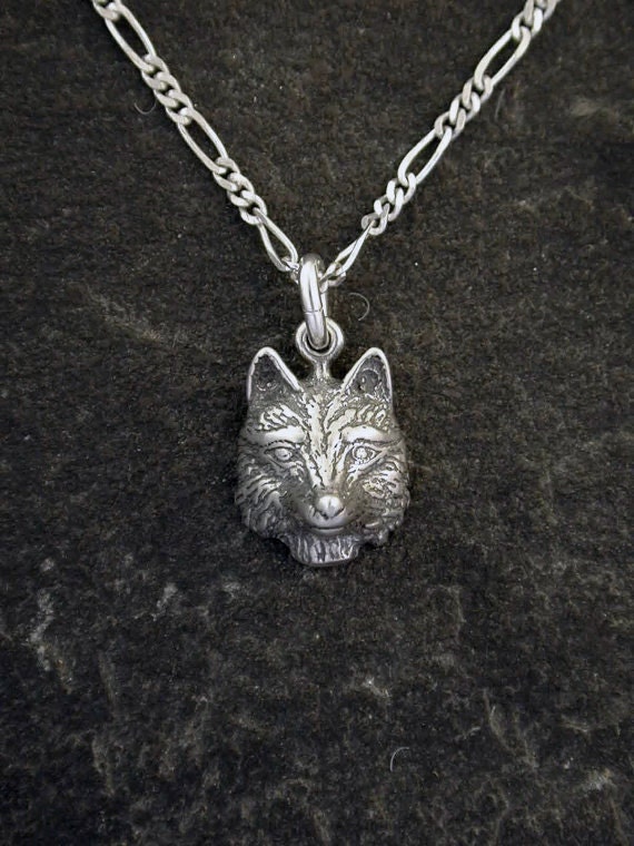 Sterling silver shop wolf head pendant