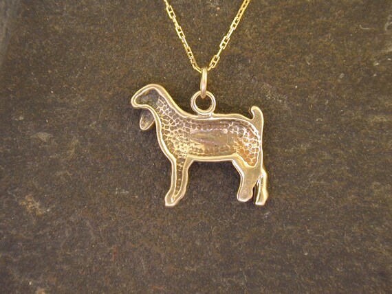 14K Gold Nubian Nanny Goat Pendant on a 