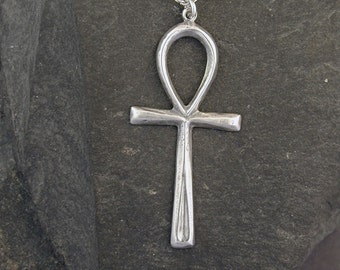 Sterling Silver Ankh Pendant on a Sterling Silver Chain