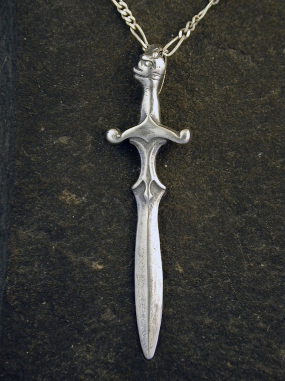 アクセサリー A&G 90s silver925 sword top necklace Sterling Silver Sword Pendant on a Sterling Silver Chain - Etsy