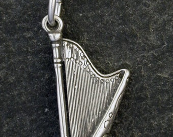 Sterling Silver Harp Pendant on a Sterling Silver Chain.