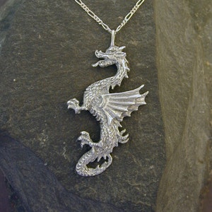 Sterling Silver Celtic Dragon Pendant on a Sterling Silver Chain