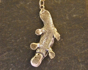14K Gold Duck Billed Platypus Pendant on a 14K Chain Chain