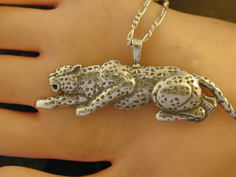Sterling Silver Jaguar Pendant on a Sterling Silver Chain.