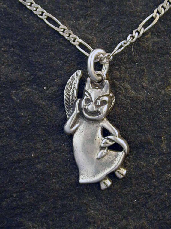 Sterling Silver Little Devil Pendant on a Sterling Silver Chain - Etsy