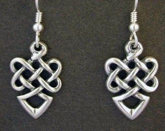 Sterling Silver Celtic Knot Spear Point Earrings on Heavy Sterling Silver French Wires