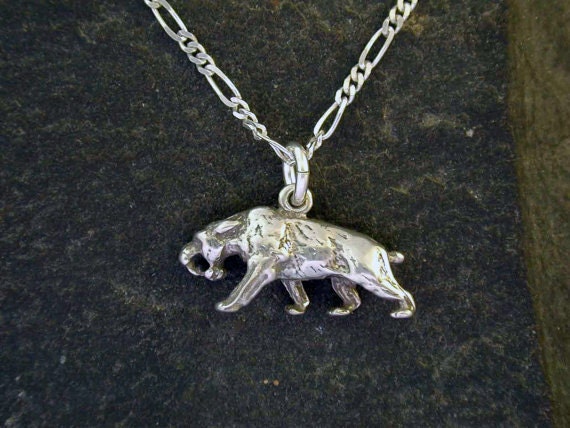 Collar con colgante de tigre dientes de sable en plata de ley, joyería de latón hecha a mano - España