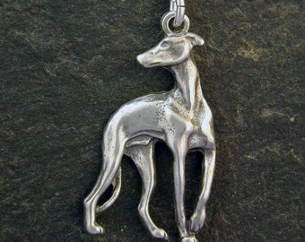 Sterling Silver Greyhound Dog Pendant on a Sterling Silver Chain.