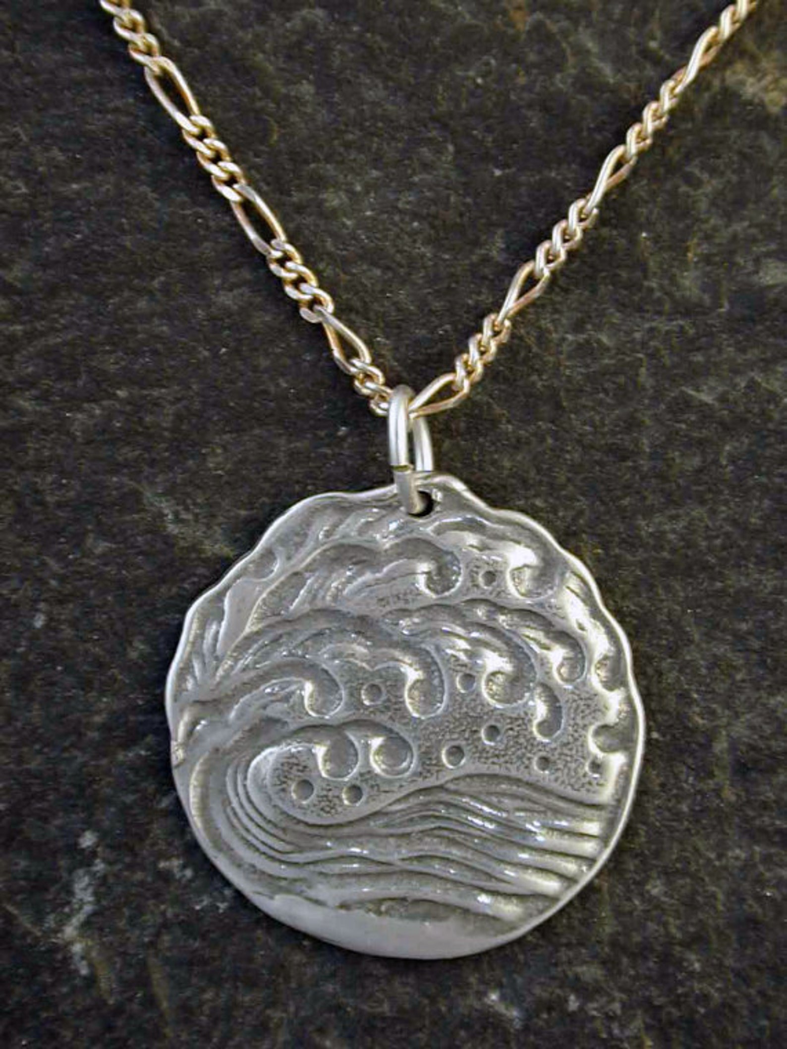 Sterling Silver Wave Pendant Ancient Japanese Design on Sterling Silver ...