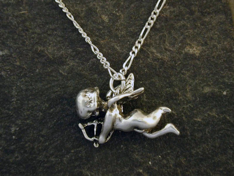 Sterling Silver Cupid Pendant on a Sterling Silver Chain. image 3