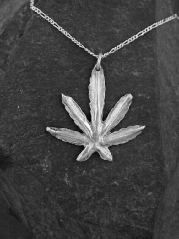 Sterling silver hotsell weed pendant