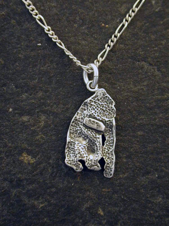 Sterling Silver Gorilla Pendant on a Sterling Silver Chain. Etsy
