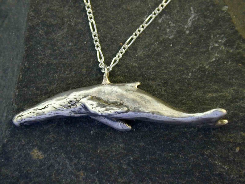 Sterling Silver Original Humpback Whale Pendant on a Sterling Silver Chain. image 1