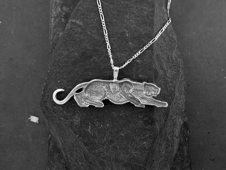 Sterling Silver Jaguar Pendant on a Sterling Silver Chain.