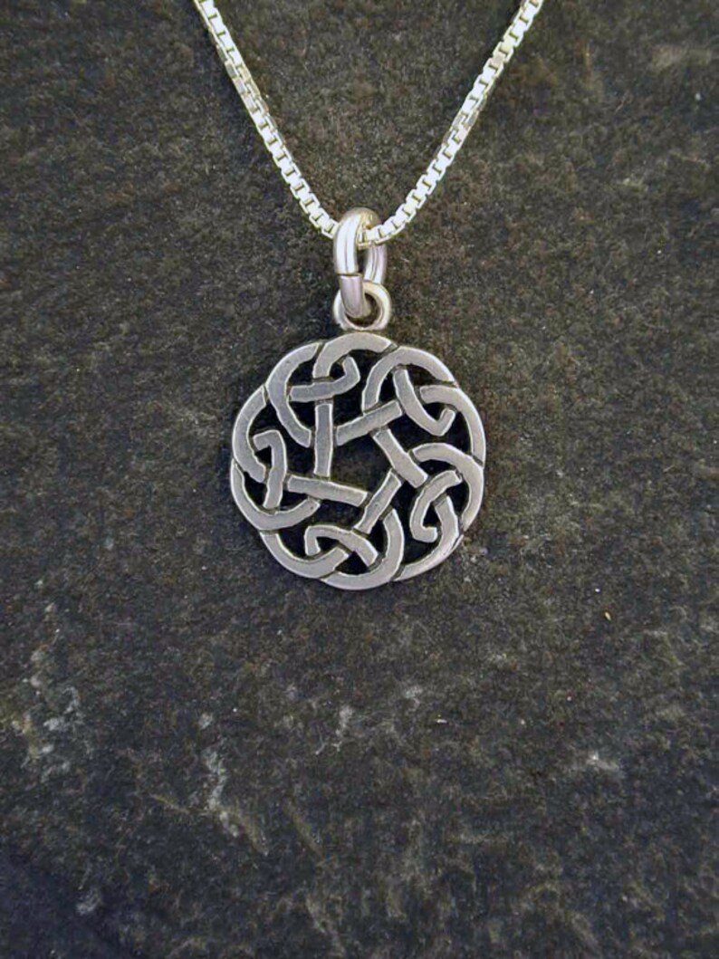 Sterling Silver Celtic Knot Pendant on a Sterling Silver Chain image 1