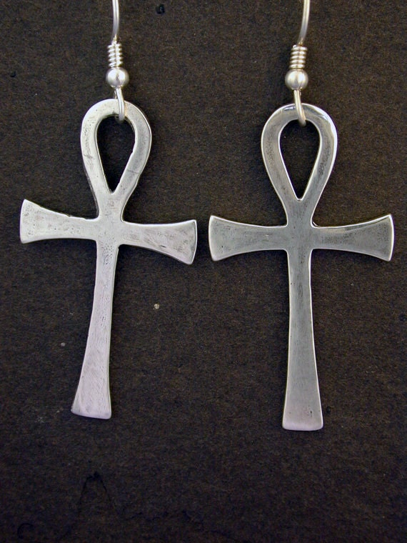 Sterling Silver Ankh Earrings Sterling Silver Ankh Earrings