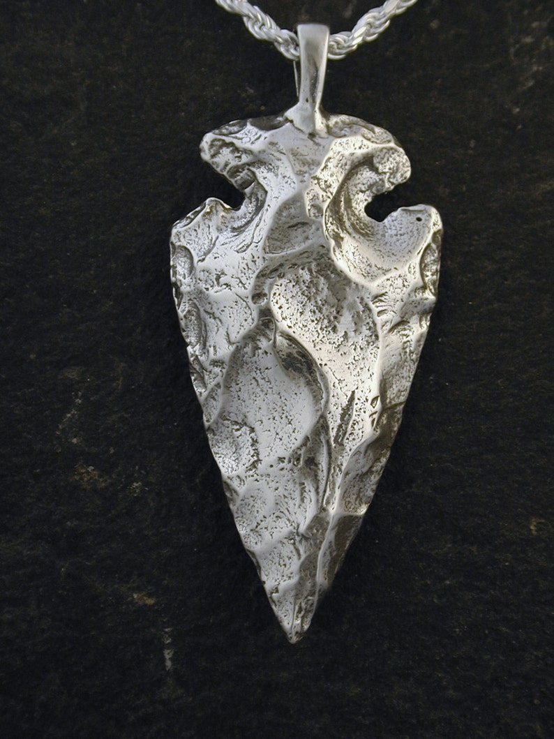 Sterling Silver Arrowhead Pendant on a Sterling Silver Chain. Etsy