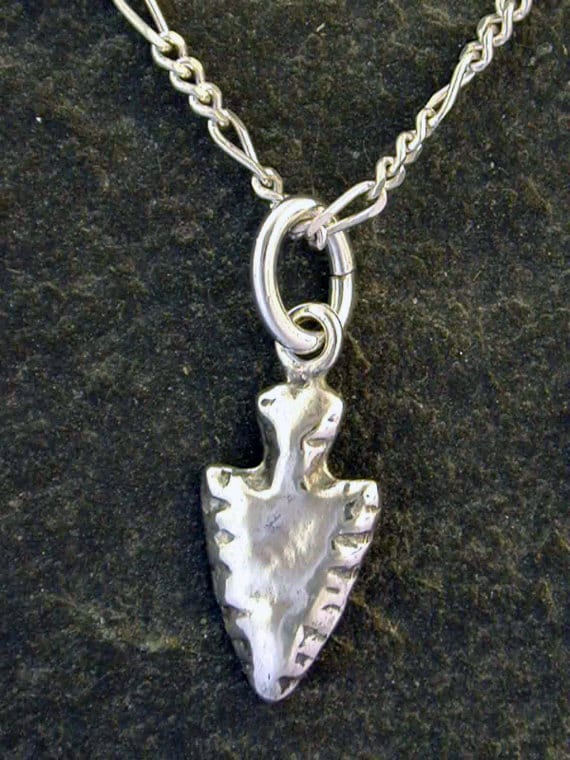 Sterling Silver Arrowhead Pendant on Sterling Silver