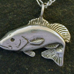 Sterling Silver Bass Fish Pendant on a Sterling Silver Chain image 2