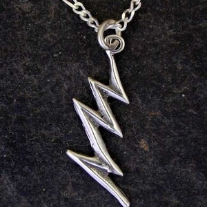Sterling Silver Lightning Bolt Pendant on a Sterling Silver Chain