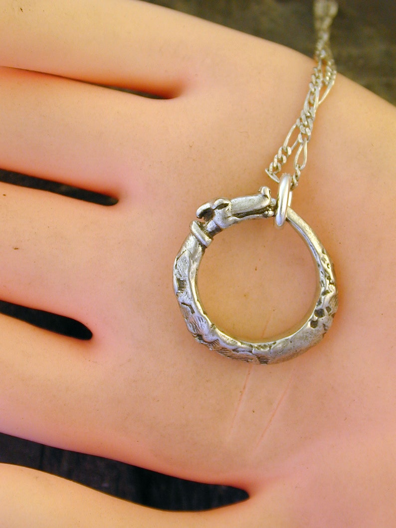 Sterling Silver Ouroboros Pendant on a Sterling Silver Chain image 4