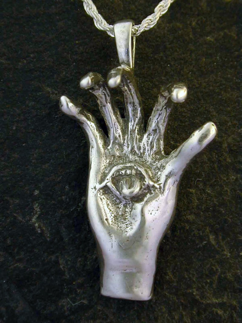Sterling Silver Hand Mouth Pendant on a Sterling Silver Chain