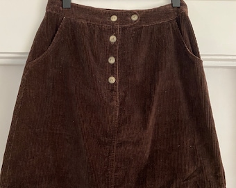 Vintage brown corduroy mini skirt