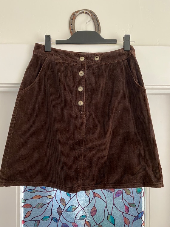 Vintage brown corduroy mini skirt