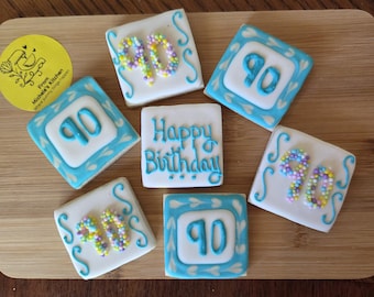 Custom Birthday Cookies, Decorated Sugar Cookies (12 ct)