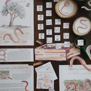 Earthworm Unit Study | Homeschool Nature Study Pack | Printable Worm Worksheets for Kids