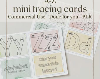 Watercolor Alphabet Tracing Cards | Printable Preschool ABC Flashcards | Handwriting Practice | A-Z Upper & Lowercase