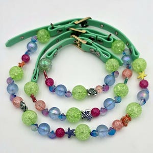 Seaside Tails Beaded Pet Collar, Dog collar, Dog Necklace, Summer collar, Beach collar