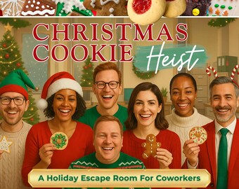 Christmas Escape Room for Adults: Work Party Game, Printable Mystery, Escape Room Printable Fun with Coworkers, Holiday Party Game