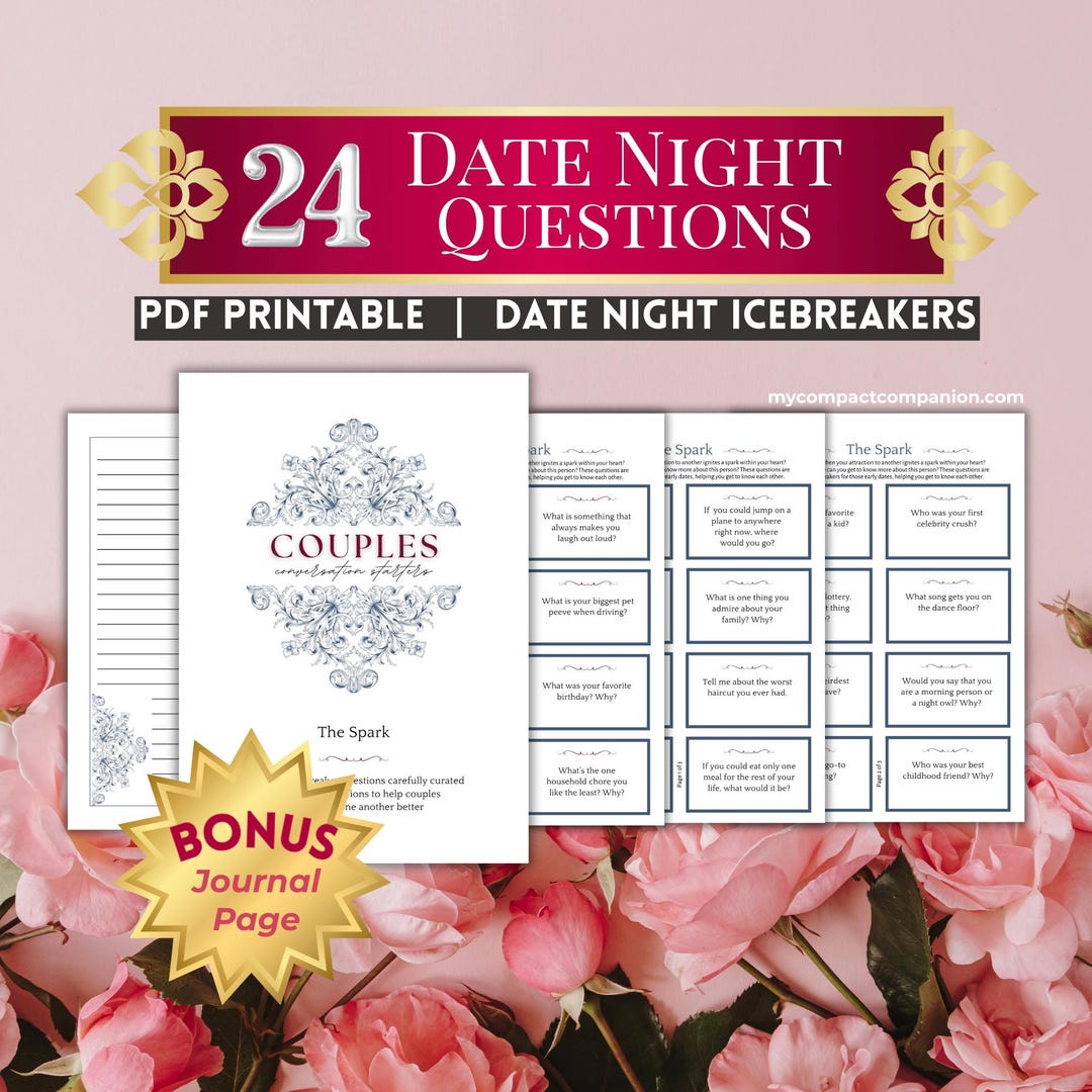 New Relationship Card Set: Printable Date Ideas, Conversation Starters ...