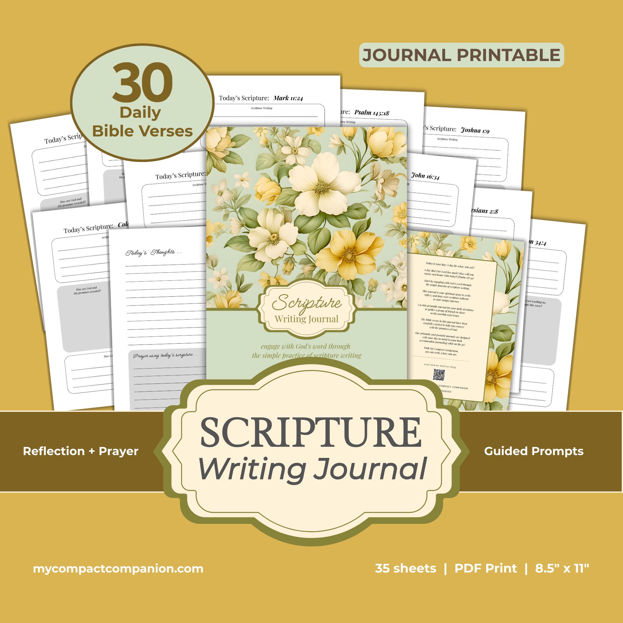 Scripture Writing Journal Printable: Daily Bible Verses on the Promises ...
