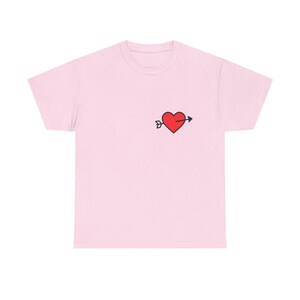Cupid Heart Unisex Tee, Valentine&#39;s Day Shirt, Cute Cupid Design, Unique Front and Back, Love Arrow T-Shirt, Sweetheart Gift, Romantic