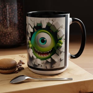 Taza de café con diseño de monstruo de dibujos animados. Ideal para niños, regalos, Halloween, decoración del hogar y oficina.