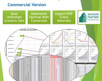 Excel Roth IRA Conversion Optimizer - 2026 Commercial Version (Digital Download)
